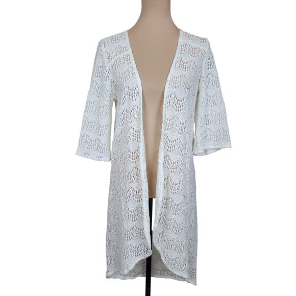 NWT Minkpink Off White Medium Large Cardigan Duster Blouse - Picture 1 of 6